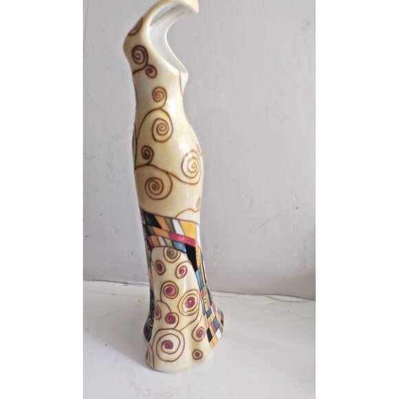 Vintage Benaya Kiss'06 Dress Vase Porcelain Mosiac pattern 11.75 inch - Picture 4 of 15